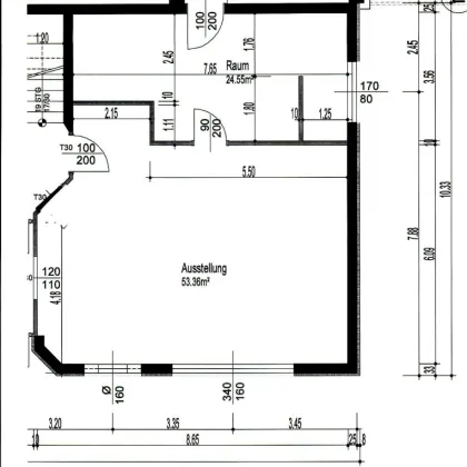 JOCHEN-RINDT-STRASSE, GI, klimatisiertes 78 m2 Lager- oder Ausstellungsfläche, 2 Räume, Erdgeschoss, Zentralheizung - Bild 3