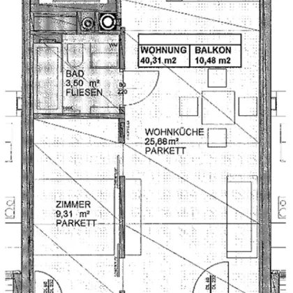 U3-NÄHE, SCHUHMEIERPLATZ, 40 m2 Neubau mit 10 m2 Balkon, 2 Zimmer, Einbauküche, Wannenbad, Parketten, 4. Liftstock, Friedrich-Kaiser-Gasse - Bild 3