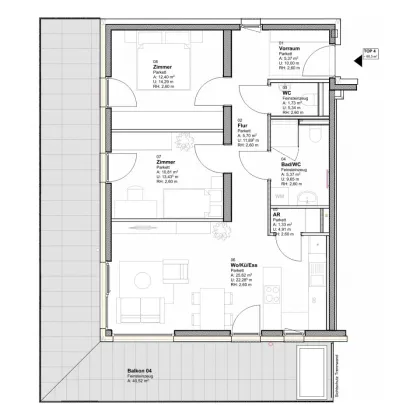 Erstbezug! 3-Zimmer Neubauwohnung mit 40m² Terrasse in Andritz/Geidorf zu vermieten! - Bild 3