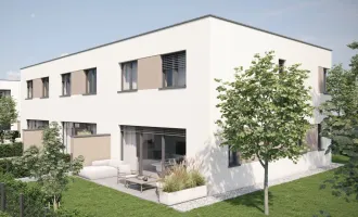 Gefördertes Eckreihenhaus in Asten: 4 Zimmer, Carport und Parkplatz, Terrasse, Eigengarten, belagsfertig!